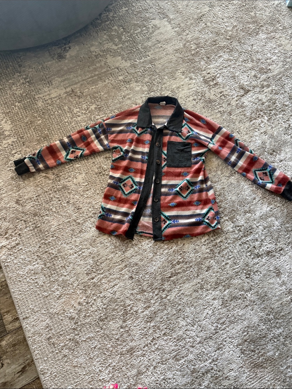 HEIMISH USA Rust Aztec Button-Down Shirt with Black Trim